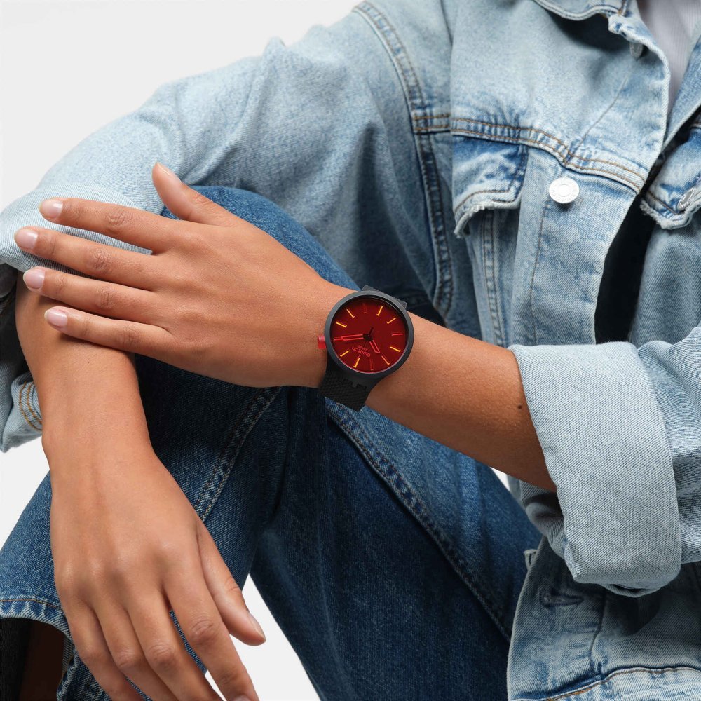Swatch - Midnight Mode - Orologio Nero E Rosso Swatch - Midnight Mode - Orologio Nero E Rosso