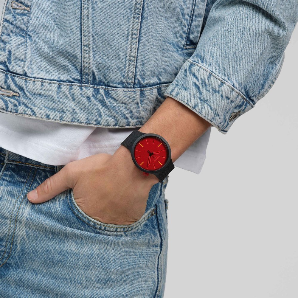 Swatch - Midnight Mode - Orologio Nero E Rosso Swatch - Midnight Mode - Orologio Nero E Rosso