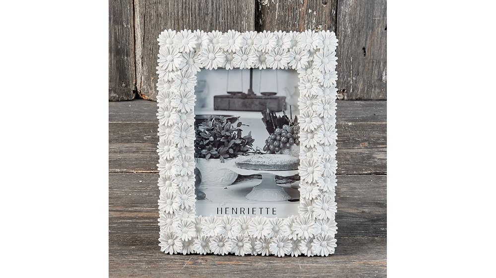 Henriette - Cornice Margherite - Resina - Bianco