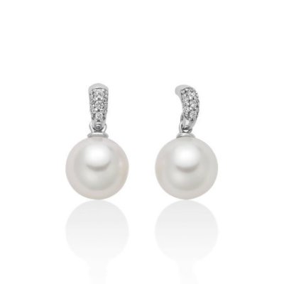 Miluna - Orecchini Pendenti - Perle Akoya - Oro Bianco