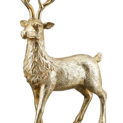 Gilde - Figura Cervo - Resina Sintetica - Oro