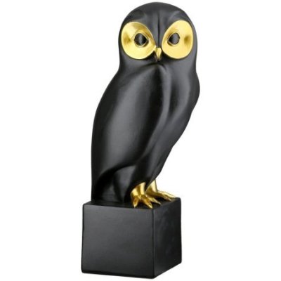 Gilde - Scultura Gufo Ophelia - Resina Sintetica - Nero