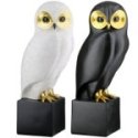 Gilde - Scultura Gufo Ophelia - Resina Sintetica - Nero