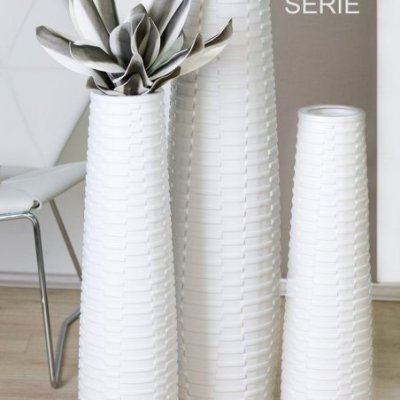 Gilde - Vaso Serie 3Pz. Catania - Ceramica Bianco
