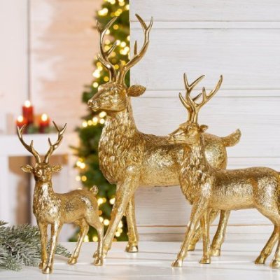 Gilde - Figura Cervino - Resina Sintetica - Oro