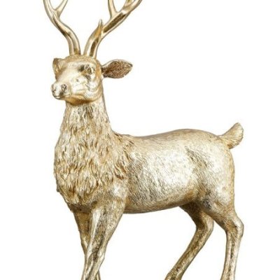 Gilde - Figura Cervo - Resina Sintetica - Oro