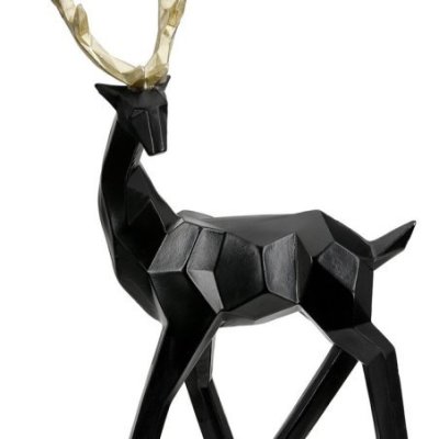 Gilde - Figura Cervo Haimo - Resina Sintetica - Bianco