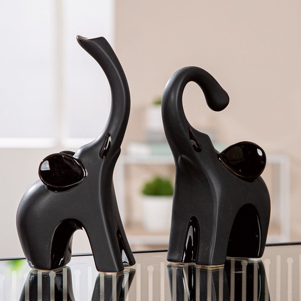 Gilde - Scultura Elefante - Ceramica - Nero