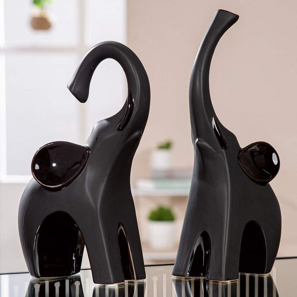 Gilde - Scultura Elefante - Ceramica - Nero