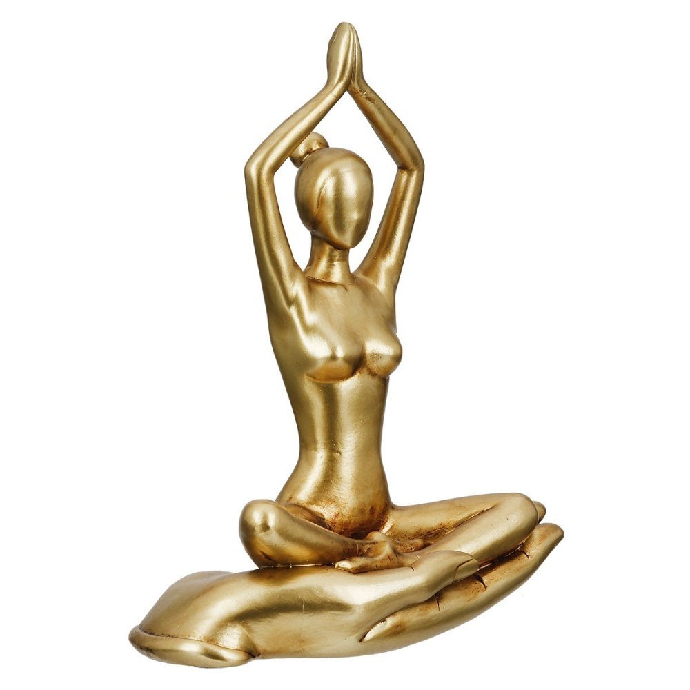 Gilde - Figura Yoga Donna - Resina Sintetica - Oro