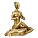 Gilde - Figura Yoga Donna - Resina Sintetica - Oro