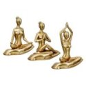 Gilde - Figura Yoga Donna - Resina Sintetica - Oro