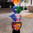 Gilde - Oggetto Decorativo Testa - Vetro Multicolore
