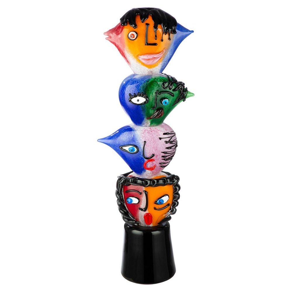 Gilde - Oggetto Decorativo Testa - Vetro Multicolore