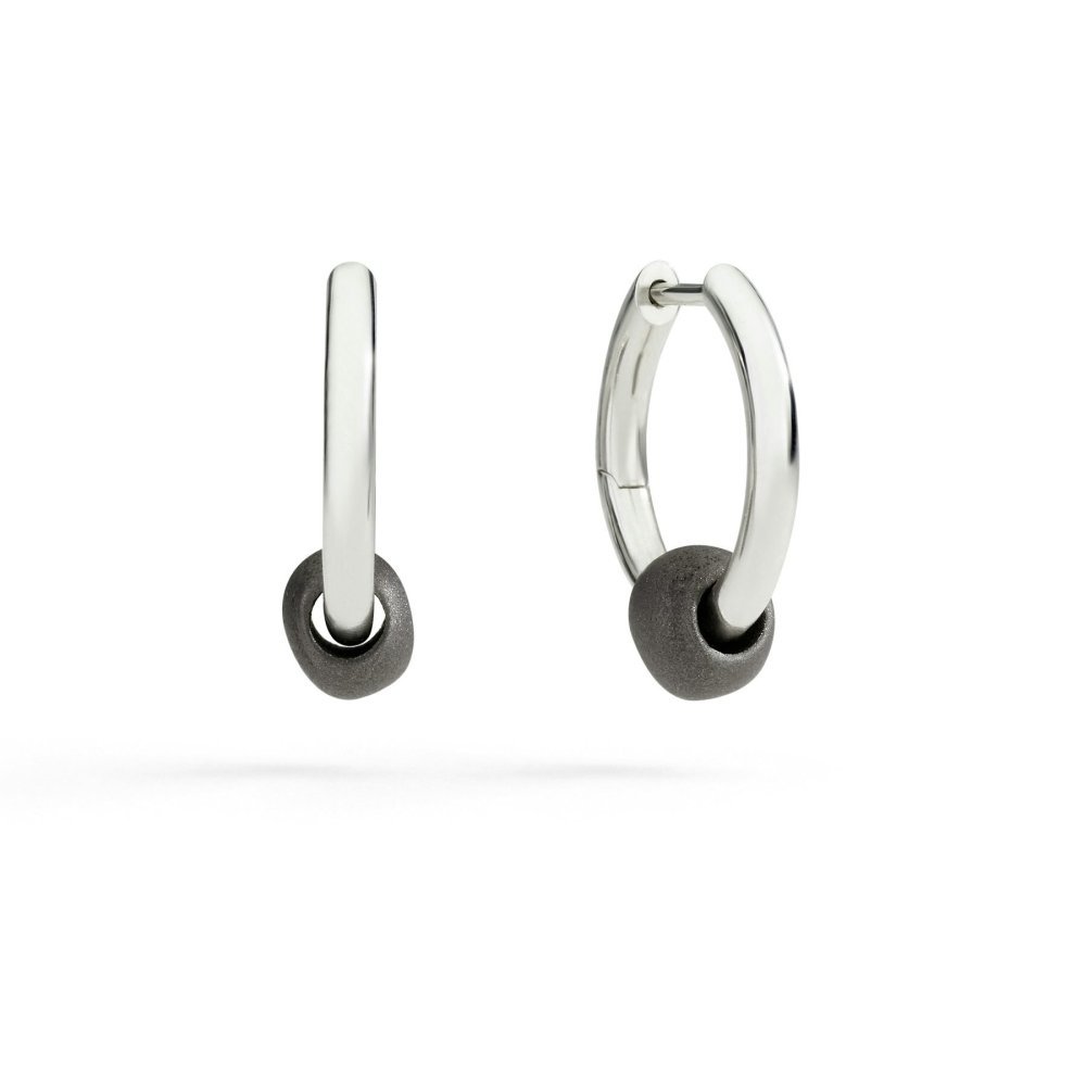 Dodo - Orecchini Hoop Pepita - Argento & Titanio