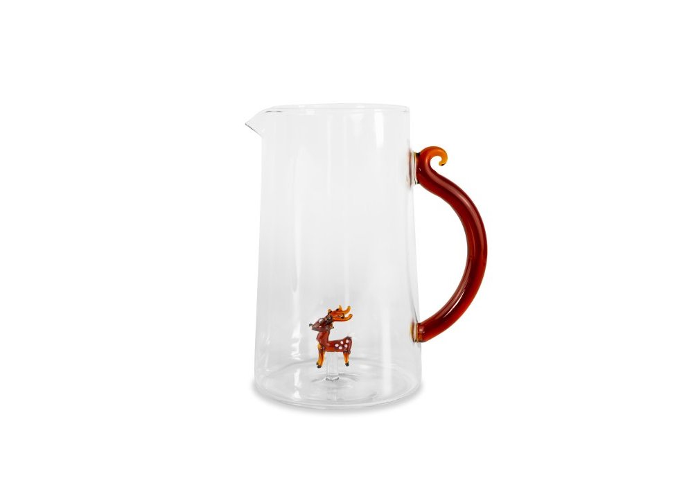 Wd Lifestyle - Caraffa In Vetro - Decoro Renna Wd Lifestyle - Caraffa In Vetro - Decoro Renna