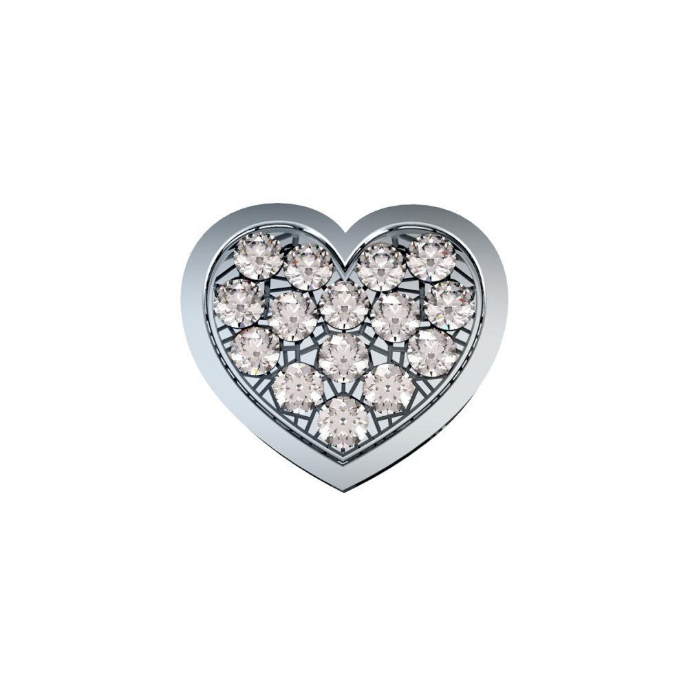 Elements Donnaoro - Cuore Grande - Oro Bianco - Diamanti