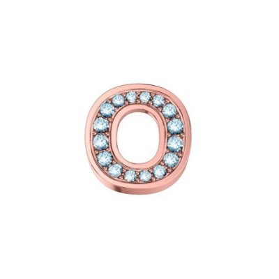 Elements Donnaoro - Lettera O Classica - Oro Rosa - Diamanti