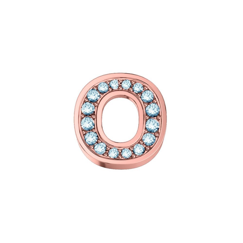 Elements Donnaoro - Lettera O Classica - Oro Rosa - Diamanti