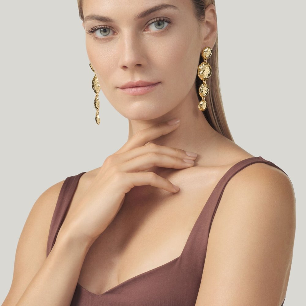 Giovanni Raspini - Orecchini Cascata - Bronzo - Oro 18 Kt
