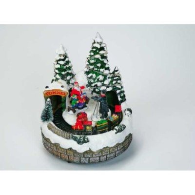 Il Mondo Dei Carillon - Babbo Natale E Treno - Scena Natalizia