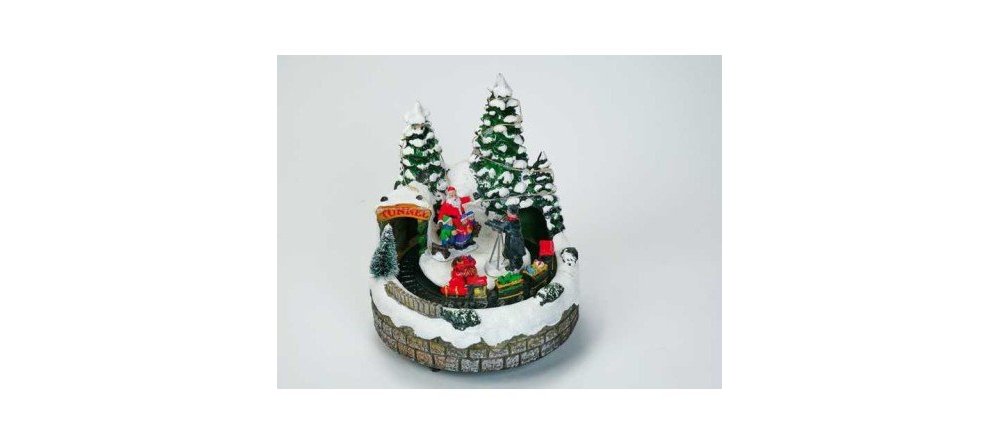 Il Mondo Dei Carillon - Babbo Natale E Treno - Scena Natalizia Il Mondo Dei Carillon - Babbo Natale E Treno - Scena Natalizia