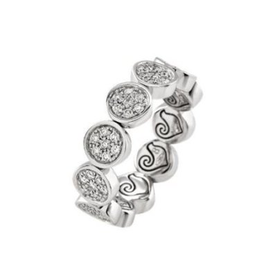 Chantecler - Anello Paillettes - Oro Bianco - Diamanti
