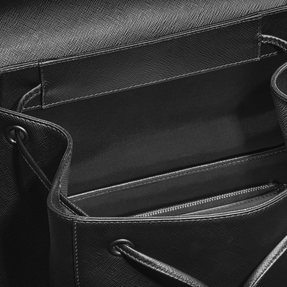 Montblanc - Zaino Modello Medio - Pelle - Nero Montblanc - Zaino Modello Medio - Pelle - Nero