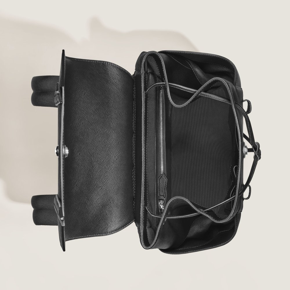 Montblanc - Zaino Modello Medio - Pelle - Nero Montblanc - Zaino Modello Medio - Pelle - Nero