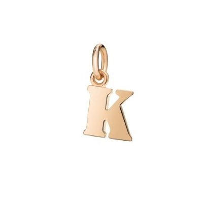 Dodo - Ciondolo Lettera K - Oro Rosa 9K
