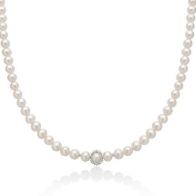 Miluna - Collana Perle Oriente - Oro Bianco