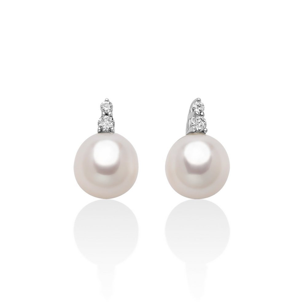 Miluna - Orecchini Di Perle - Oro Bianco - Diamanti Miluna - Orecchini Di Perle - Oro Bianco - Diamanti