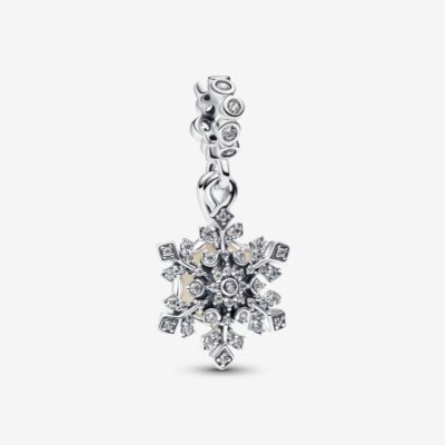 Charm pendente doppio Fiocco di neve opalescente