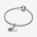 Charm pendente doppio Fiocco di neve opalescente Charm pendente doppio Fiocco di neve opalescente