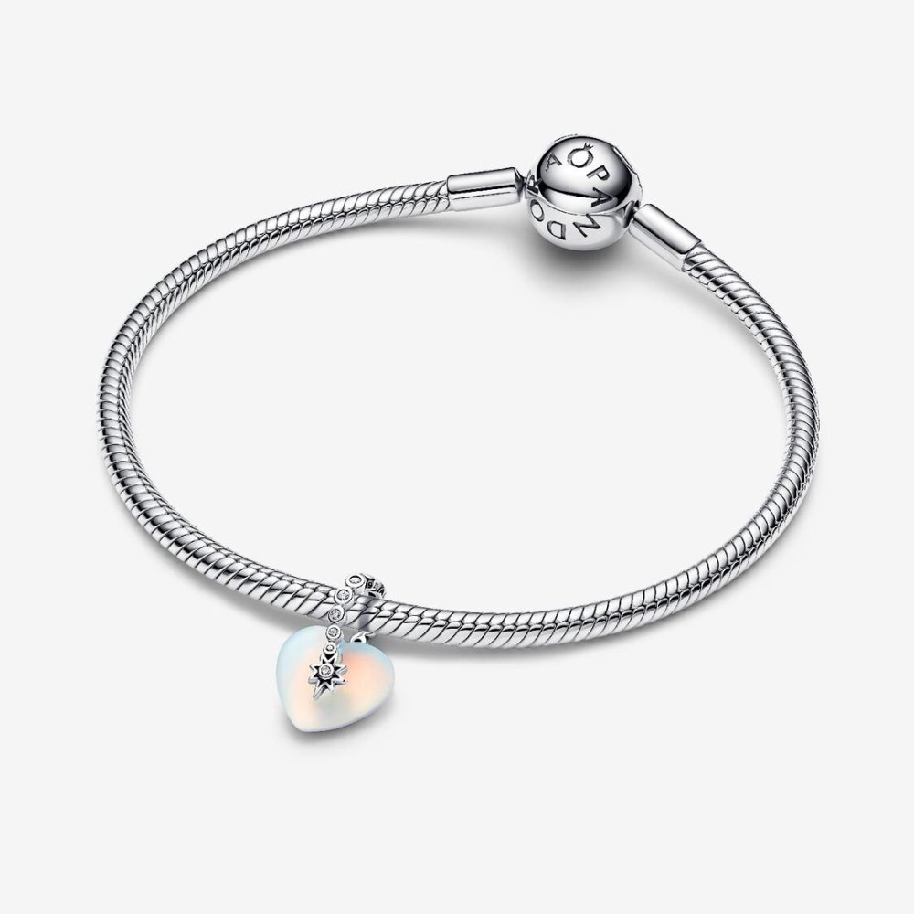 Charm Pendente Cuore e Stella Cadente Charm Pendente Cuore e Stella Cadente