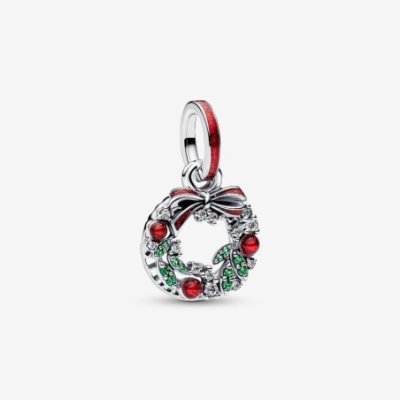 Charm Pendente Doppio Ghirlanda di Natale