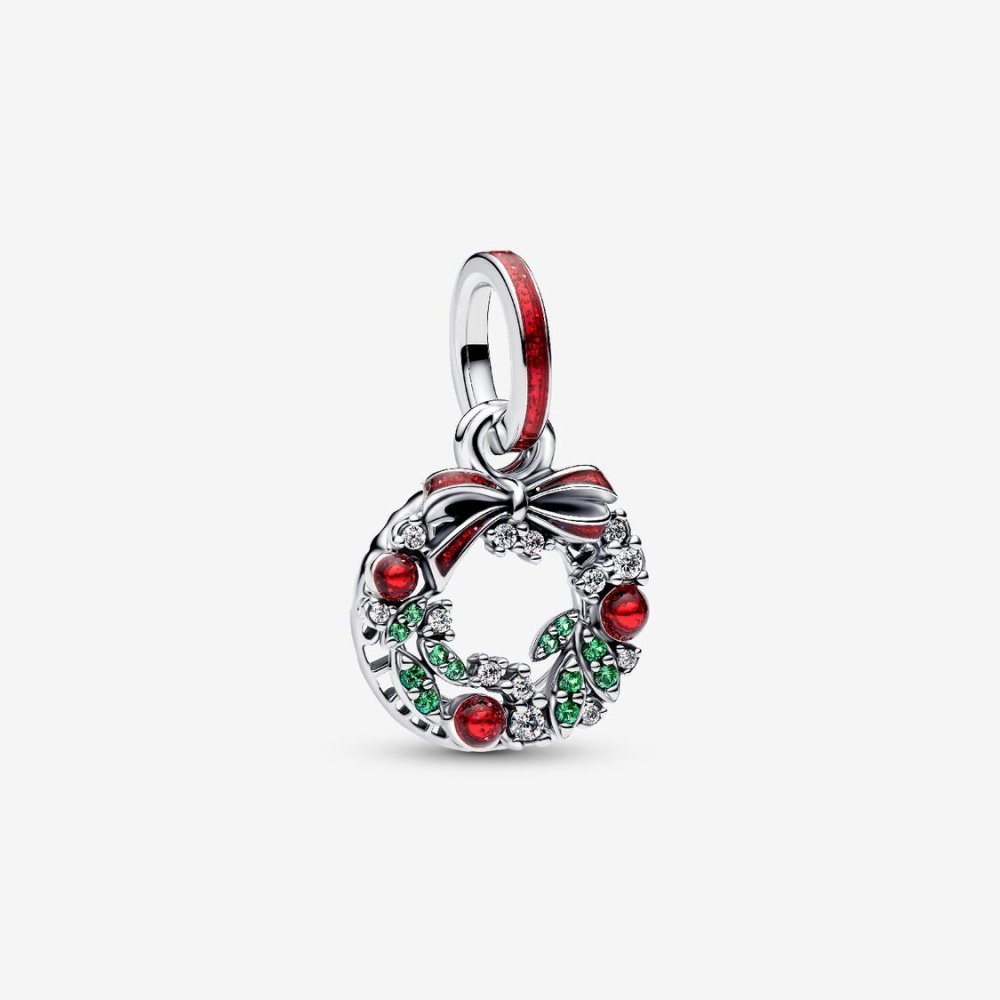Charm Pendente Doppio Ghirlanda di Natale Charm Pendente Doppio Ghirlanda di Natale