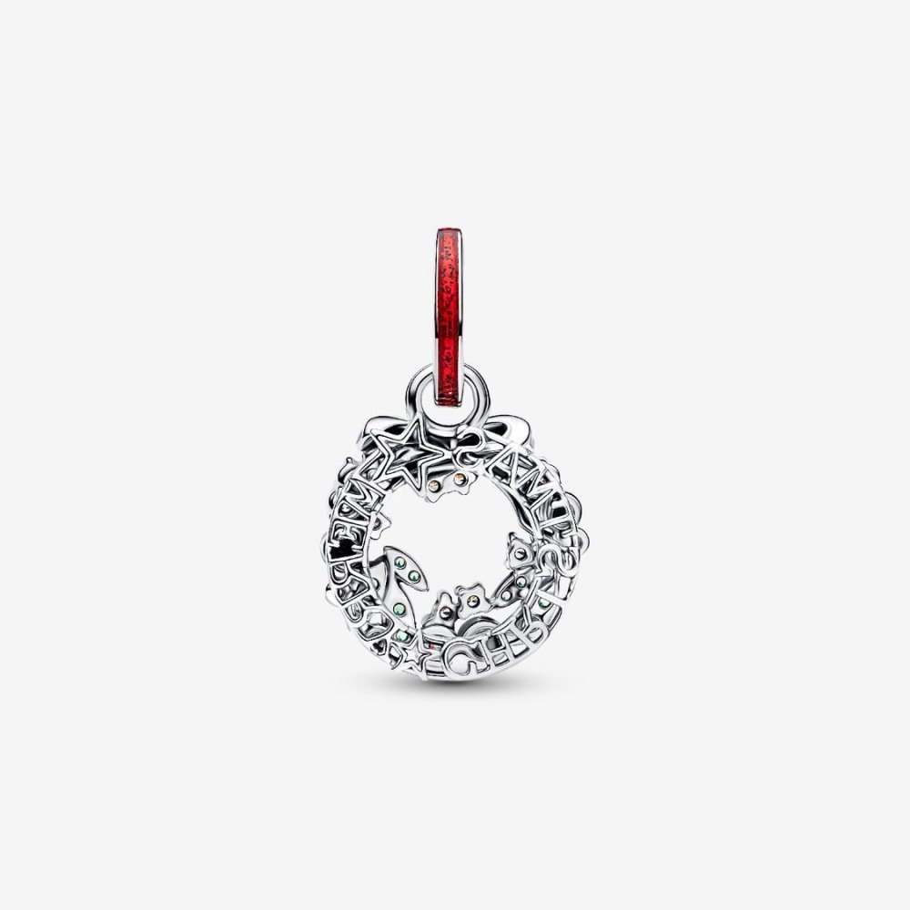 Charm Pendente Doppio Ghirlanda di Natale Charm Pendente Doppio Ghirlanda di Natale