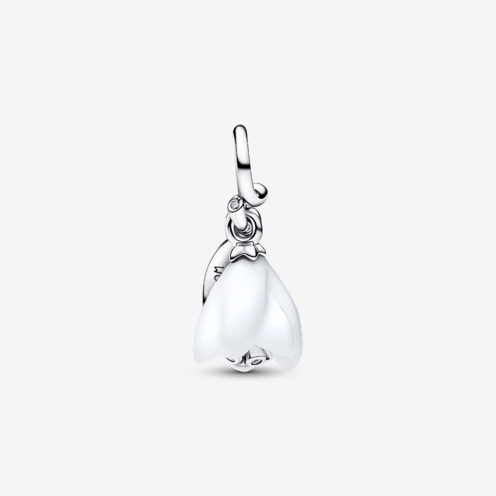 Charm Pendente Fiore Bucaneve Vetro di Murano Charm Pendente Fiore Bucaneve Vetro di Murano