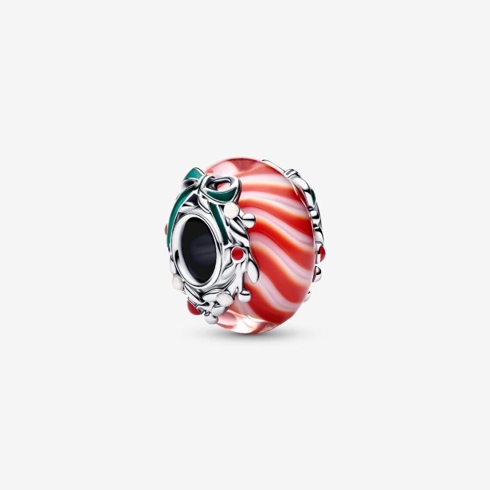 Charm Vetro di Murano Caramella di Natale Charm Vetro di Murano Caramella di Natale
