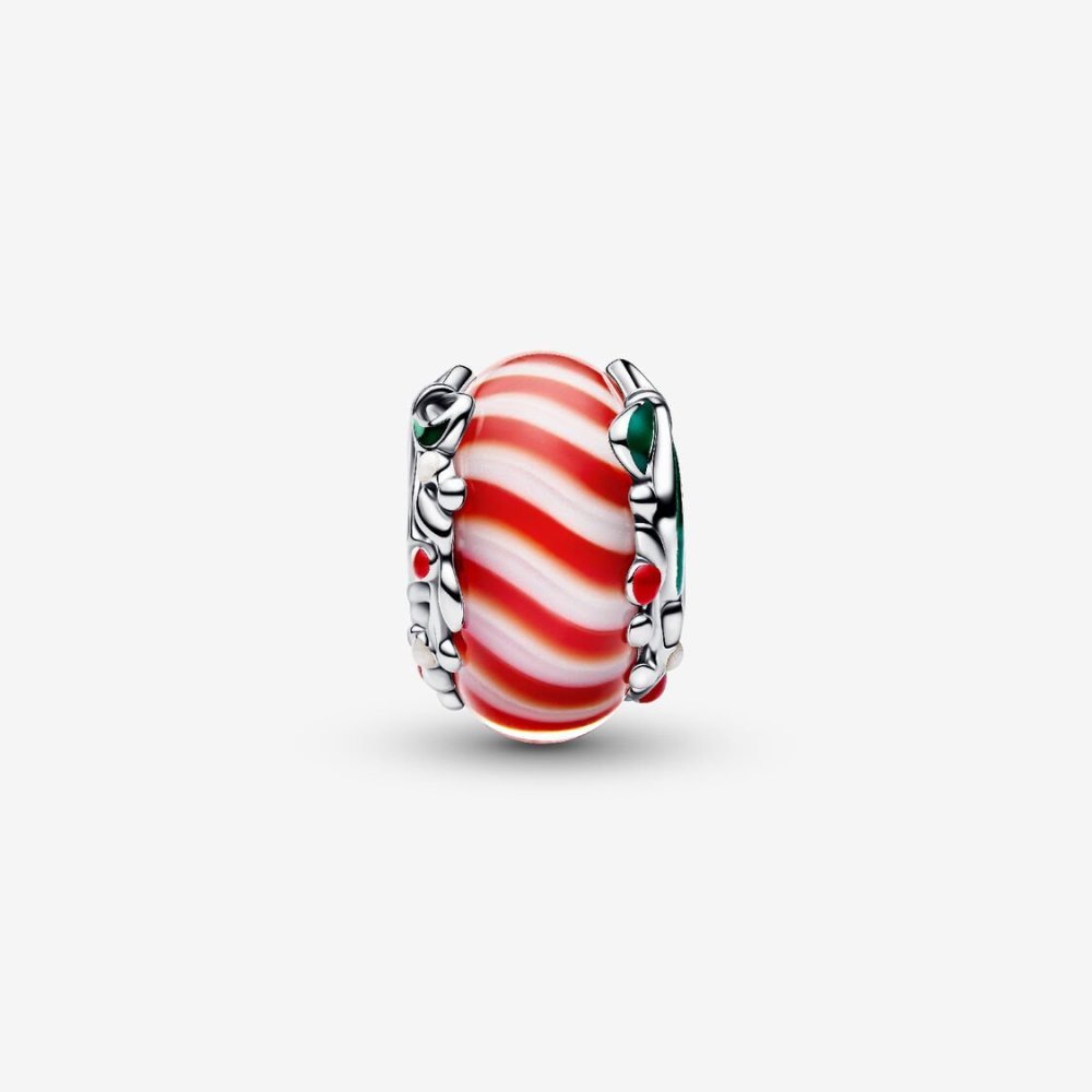Charm Vetro di Murano Caramella di Natale Charm Vetro di Murano Caramella di Natale
