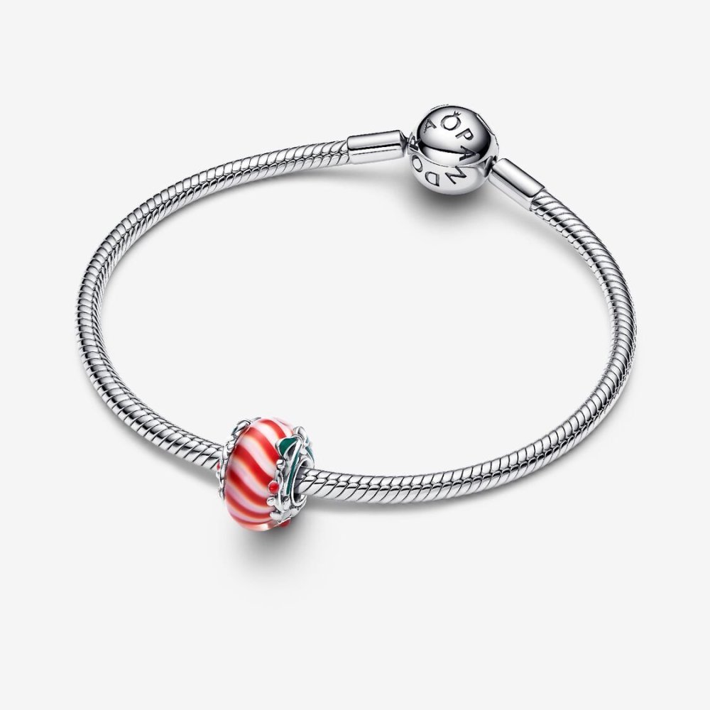 Charm Vetro di Murano Caramella di Natale Charm Vetro di Murano Caramella di Natale