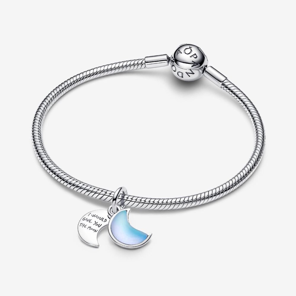 Charm Pendente Doppio Luna Crescente "I Would Give you the Moon" Charm Pendente Doppio Luna Crescente "I Would Give you the Moon"