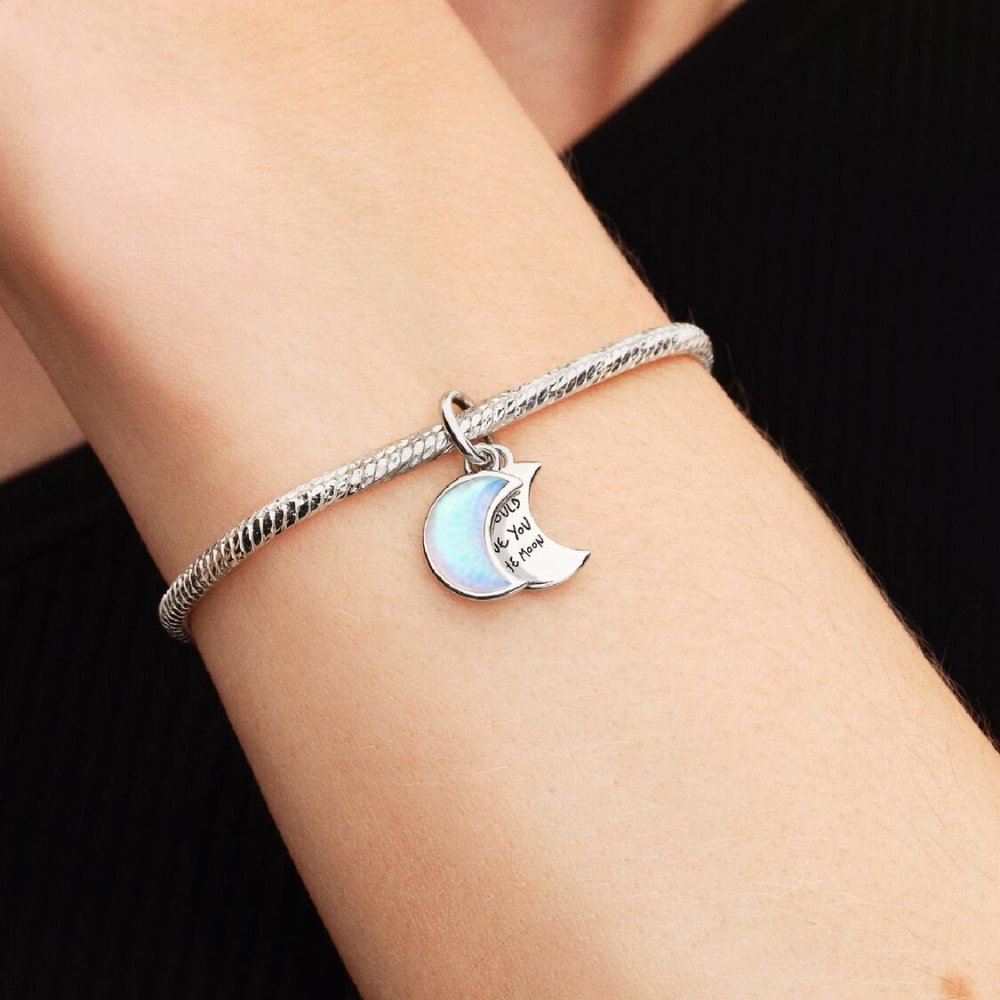 Charm Pendente Doppio Luna Crescente "I Would Give you the Moon" Charm Pendente Doppio Luna Crescente "I Would Give you the Moon"