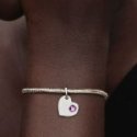 Charm Pendente Cuore con Pietra Viola Febbraio Charm Pendente Cuore con Pietra Viola Febbraio