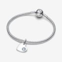 Charm Pendente Cuore con Pietra Azzura Marzo Charm Pendente Cuore con Pietra Azzura Marzo