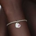 Charm Pendente Cuore con Pietra Rosa Scuro Ottobre Charm Pendente Cuore con Pietra Rosa Scuro Ottobre