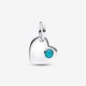 Charm Pendente Cuore con Pietra Turchese Dicembre Charm Pendente Cuore con Pietra Turchese Dicembre