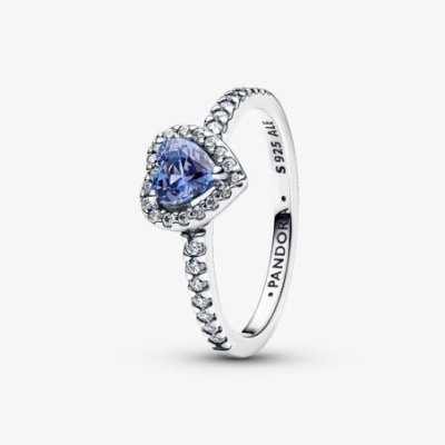 Anello Cuore in Rilievo Blu