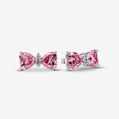 Orecchini Fiocco Luminoso Rosa Grande